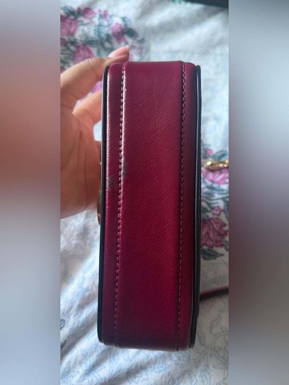Marc Jacobs Blush Pink Snapshot Crossbody with Burgundy Stripe Strap ❤️🩷 - Picture 5 of 8